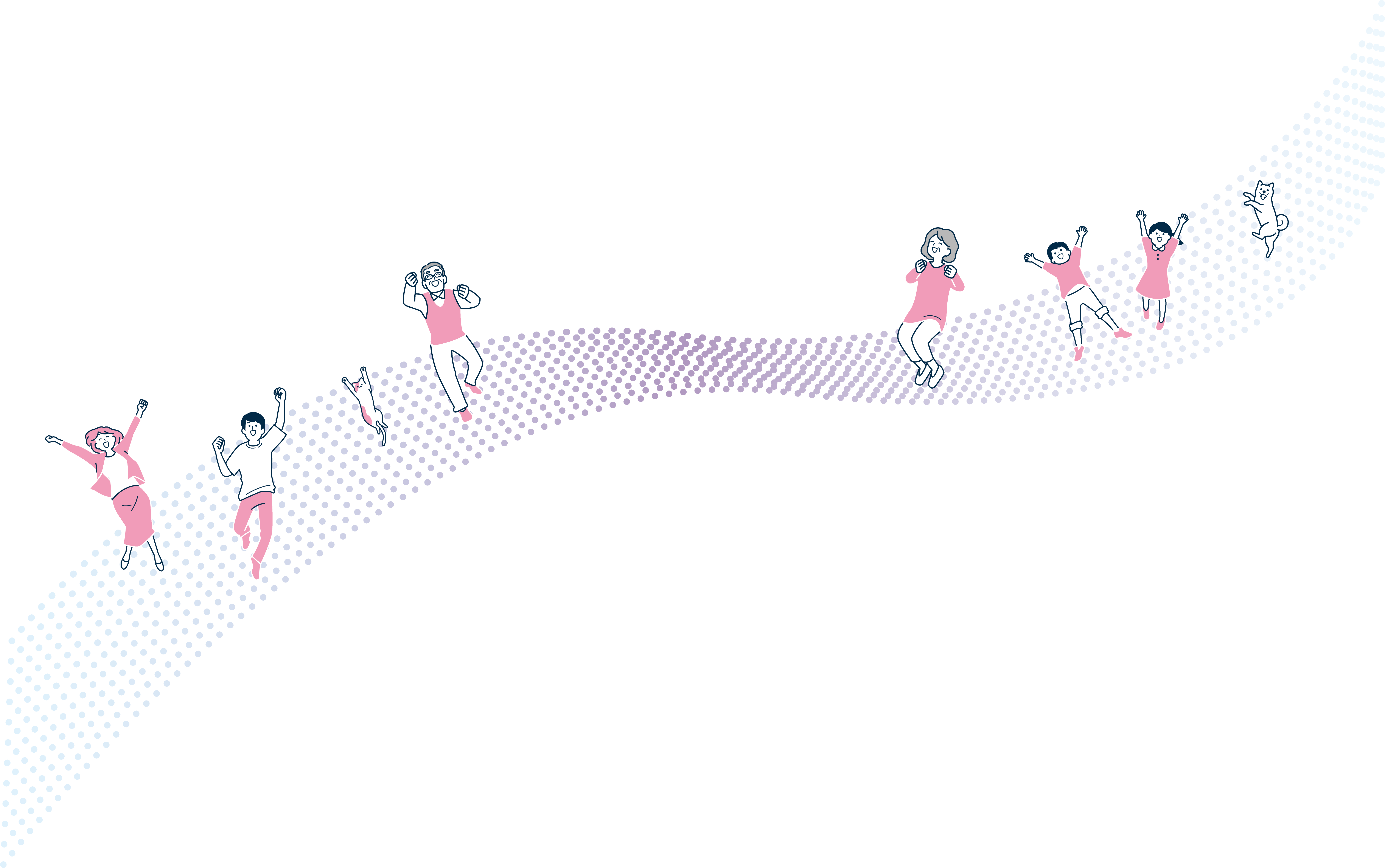 ドットの波に乗る人間